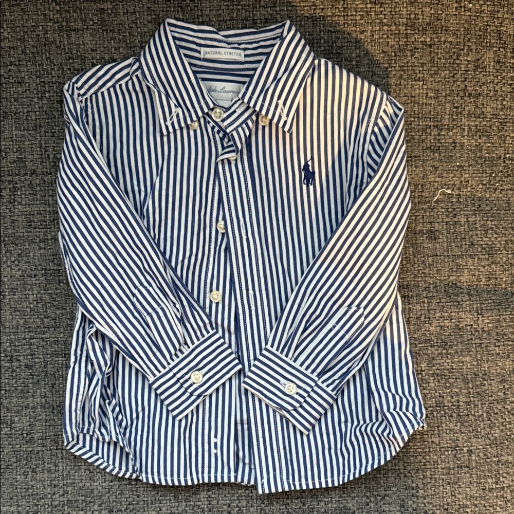 Polo by Ralph Lauren Navy & White Vertical Stripe Button-Down Shirt